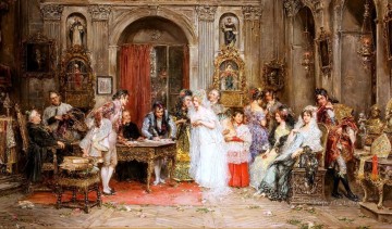  Perez Painting - Wedding Party Rococo Spain Bourbon Dynasty Mariano Alonso Perez